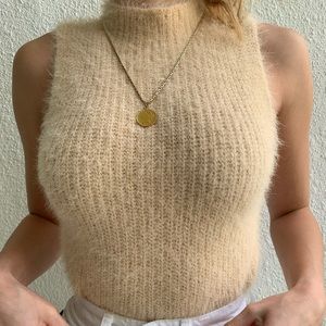 Zara small beige high neck top
